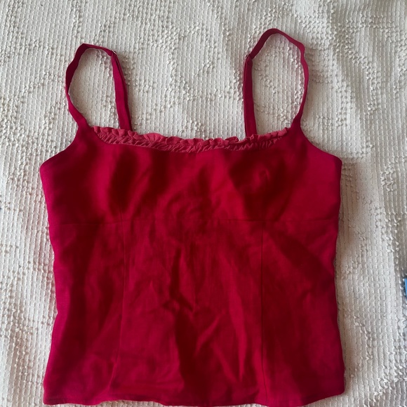 Reformation Cari Linen top in corvette - pink linen tank top - Picture 6 of 6
